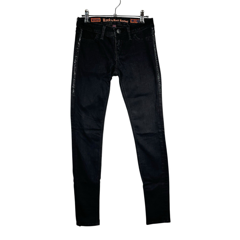 Rock Revival Black Women's Jeggings with Side Sequin Trim